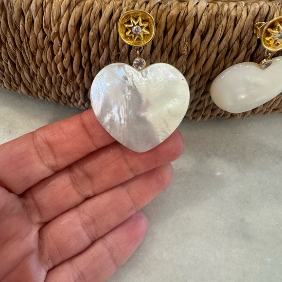 Brinker + Eliza  Heart Pearl Earrings - Picture 2 of 3